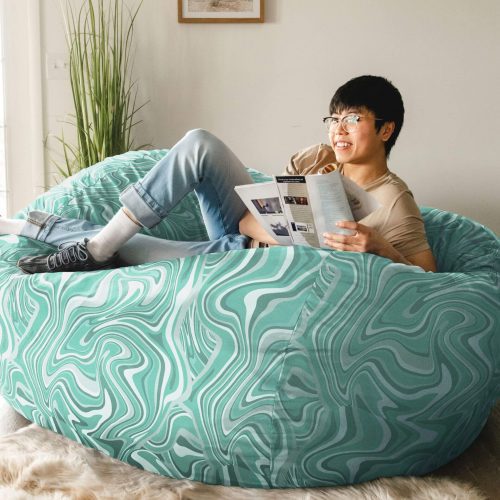 00002037 Big Joe Fuf XL Foam Bean Bag Groovy Green Plush Lifestyle 2