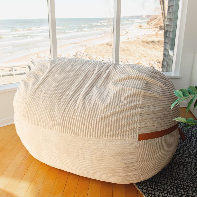 00002138 Big Joe Fuf XL Bean Bag Chair Vanilla Latte Corded Plush Lifestyle 3