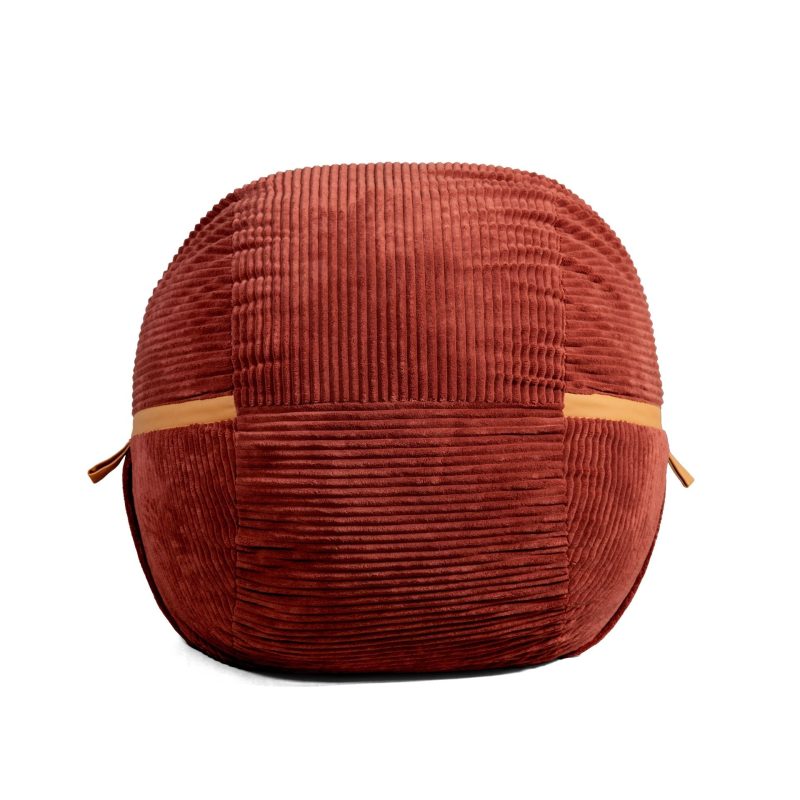 00102140 Big Joe Fuf Large Bean Bag Chair Deep Terracotta Corded Plush Front