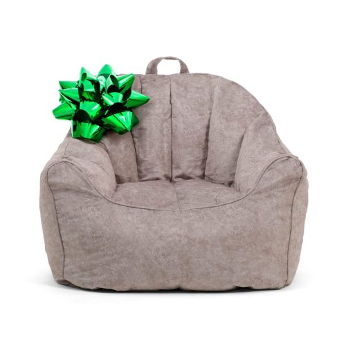 0672411 Big Joe Hug Bean Bag Chair Lunar Gray Hyde Front xmas