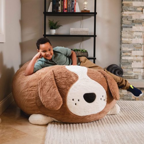 7650DOG2 Big Joe Wild Things Bean Bag Chair Kenny Canine Snuggle Puff Lifestyle 1