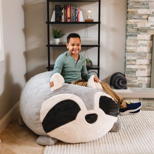 7650ROCK Big Joe Wild Things Bean Bag Chair Rocky Raccoon Snuggle Puff Lifestyle 2