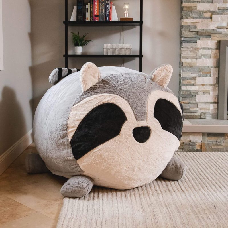 7650ROCK Big Joe Wild Things Bean Bag Chair Rocky Raccoon Snuggle Puff Lifestyle 3